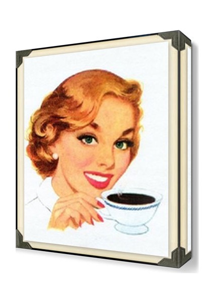 Coffee Lady Tablosu 45x30 cm