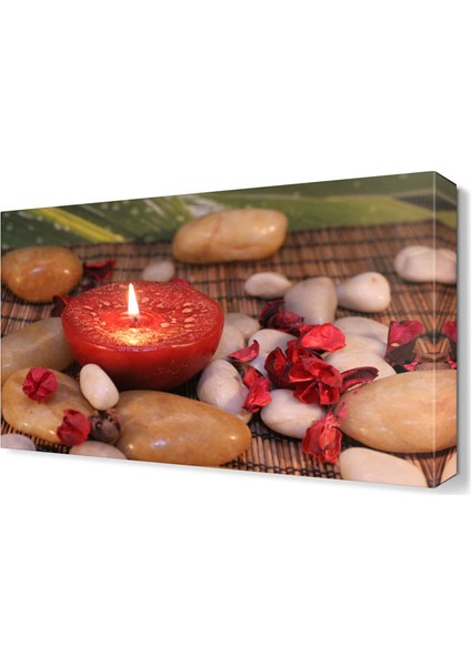 Taşlar ve Mum Tablosu 45x30 cm