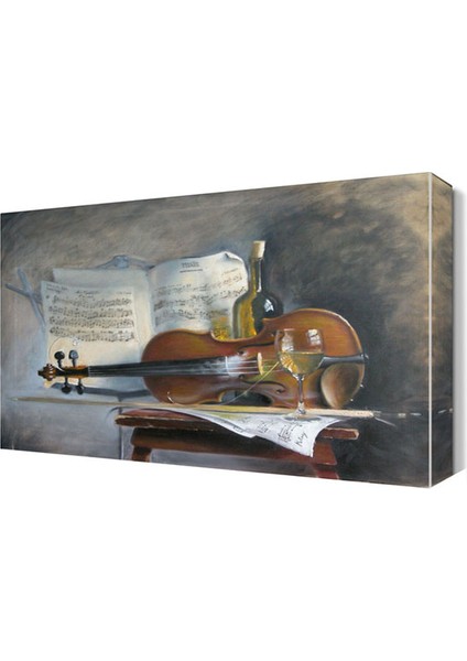 Nota ve Keman Canvas Tablo 45x30 cm