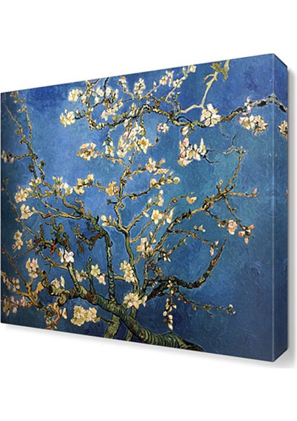 Beyaz Mavi Çiçekler Tablosu 30x30 cm