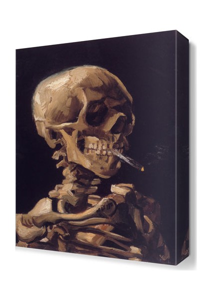 Sigara İçen İskelet Tablosu 45x30 cm