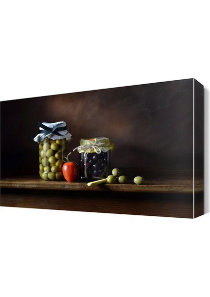 Yeşil ve Siyah Zeytin Canvas Tablo 90x60 cm
