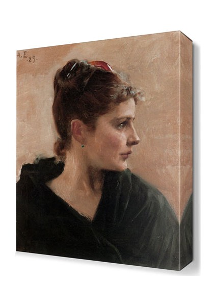 Yan Kadın Portresi Tablosu 45x30 cm