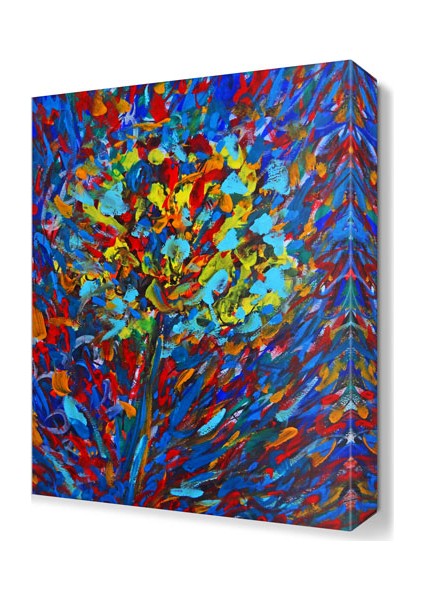 Abstract Flowers Canvas Tablo 60x40 cm