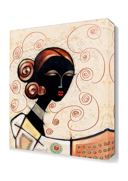 Siyah Yüzlü Kadın Tablosu 45x30 cm