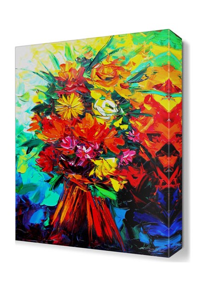Çiçek Buketi Tablosu 45x30 cm