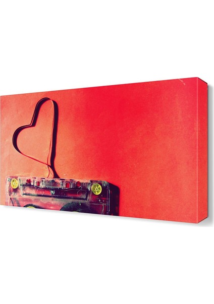 Kalp Şekilli Çanta Canvas Tablo 45x30 cm