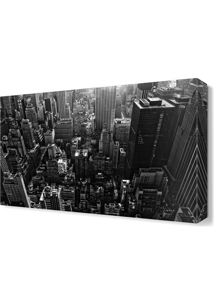 Siyah Beyaz Şehir Tablosu 45x30 cm