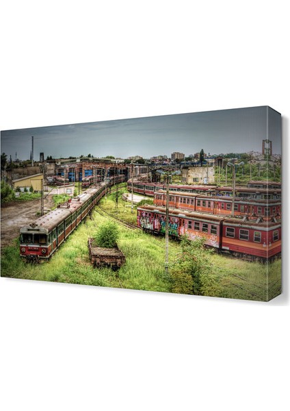 Tren ve Şehir Tablosu 60x40 cm