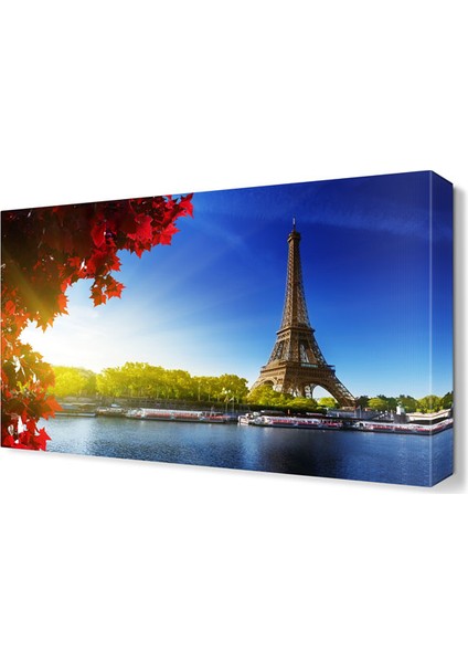 Kırmızı Çiçekler ve Eyfel Kulesi Tablosu 45x30 cm