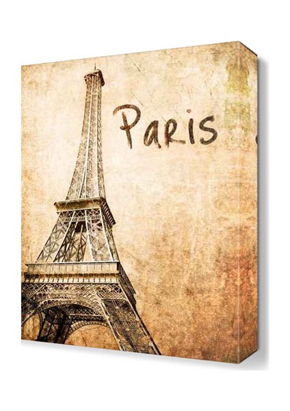Paris Yazılı Eyfel Kulesi Tablosu 45x30 cm