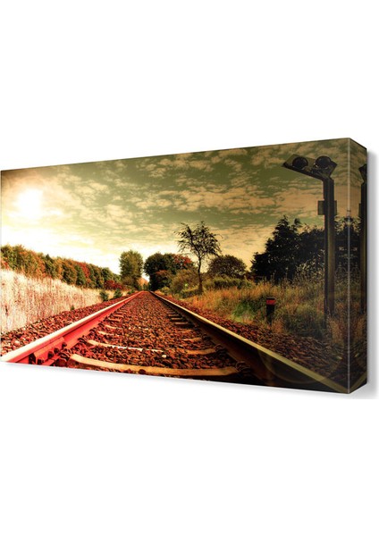 Kırmızı Tren Yolu Tablosu 45x30 cm