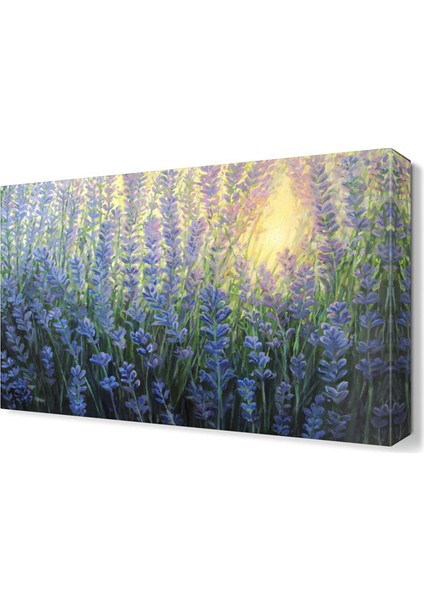 Küçük Mor Çiçekler Tablosu 105x70 cm