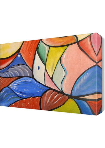 Renkli Yaprak Desenleri Tablosu 45x30 cm