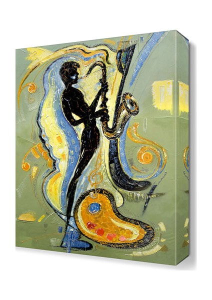 Müzisyen Adam Tablosu 45x30 cm