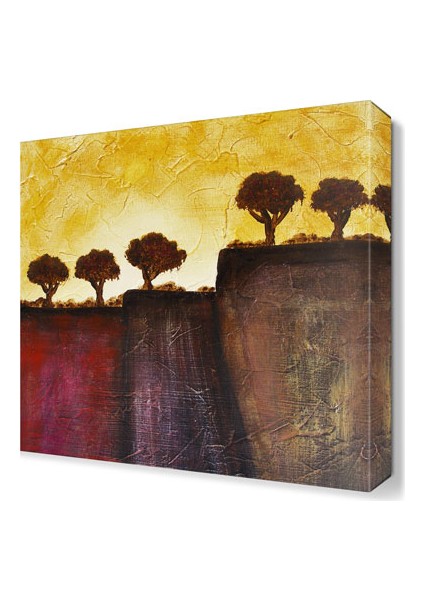 Dekoratif Ağaçlar Canvas Tablo 90x90 cm