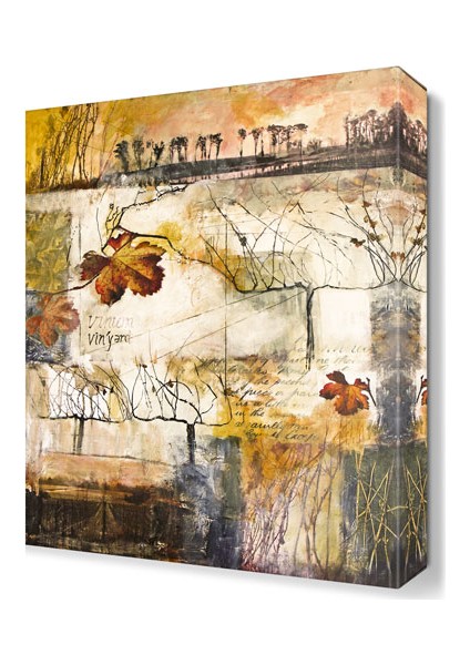 Dekoratif Yapraklar Canvas Tablo 45x30 cm