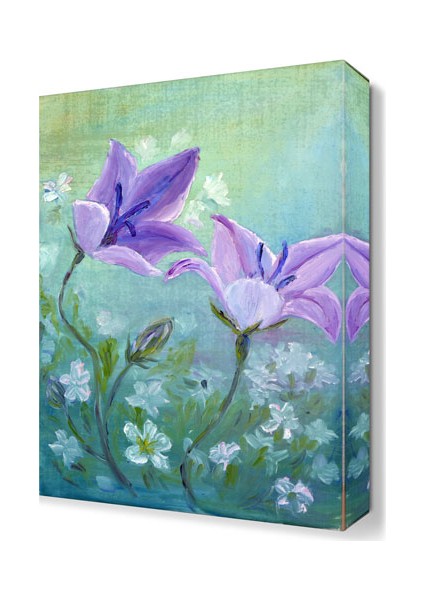 Mor Çiçekler ve Papatya Tablosu 75x50 cm