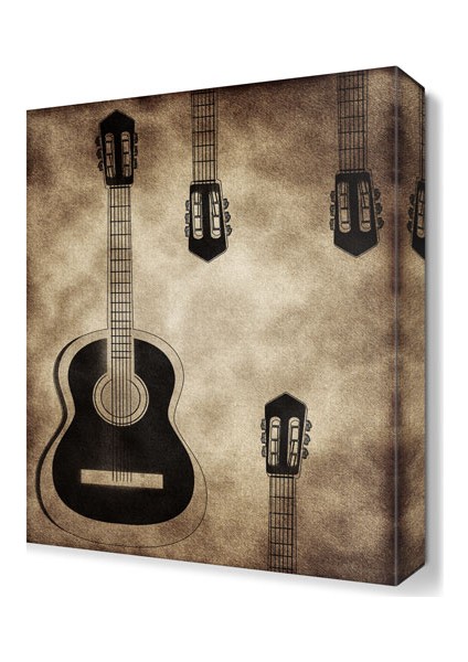 Siyah Gitar Tablosu 45x30 cm