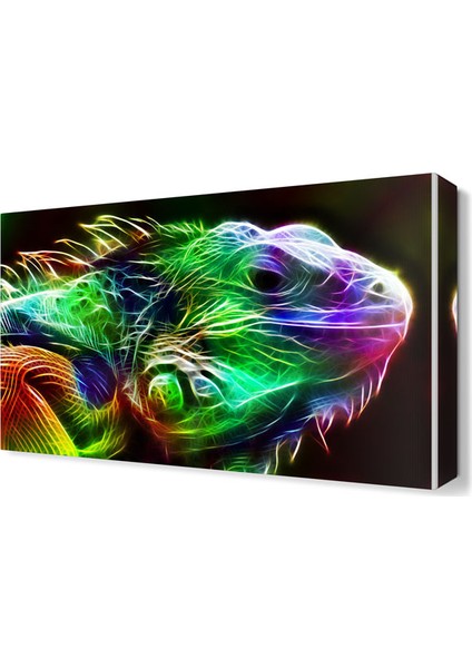 Renkli Bukalemun Canvas Tablo 45x30 cm