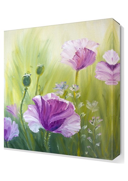 Mor Gelincikler Tablosu 45x30 cm