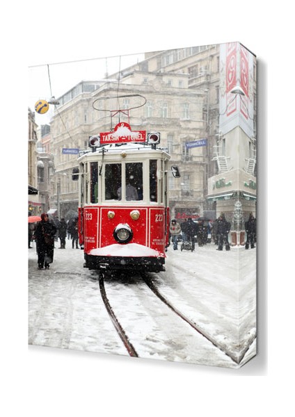 Taksim Tramway Karlı Hava Tablosu 45x30 cm