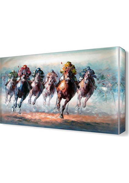 At Yarışı Canvas Tablo 45x30 cm