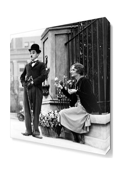 Charlie Chaplin City Lights Canvas Tablo 45x30 cm