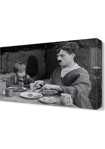 Charlie Chaplin ve Kid Canvas Tablo 45x30 cm