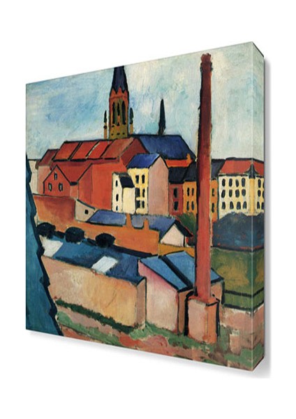 August Macke Evler Canvas Tablo 90x60 cm