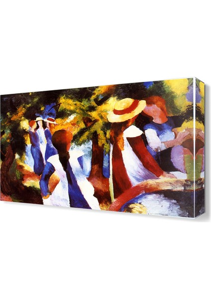 August Macke Şapkalı Kadın Tablosu 75x50 cm