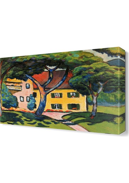 August Macke Ormanda Ev Tablosu 75x50 cm