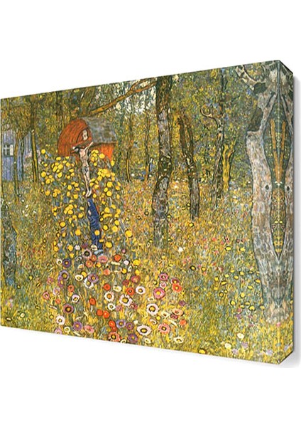 Gustav Klimt Çiçekler Canvas Tablo 40x40 cm