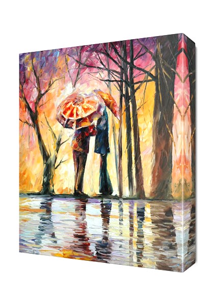 Şemsiyeli Çift Canvas Tablo 45x30 cm