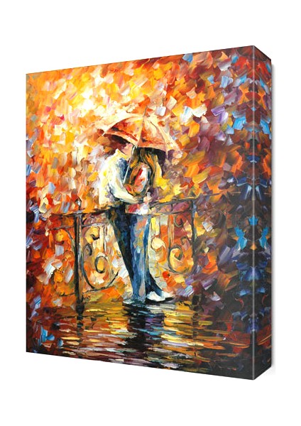 Yağmur Altındaki Aşıklar Canvas Tablo 45x30 cm