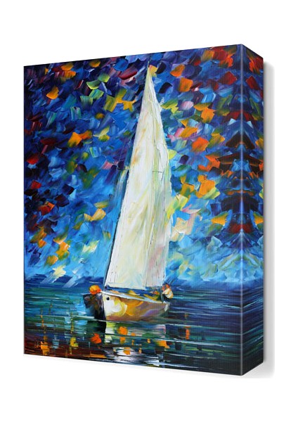 Yelkenli Kayık Canvas Tablo 45x30 cm
