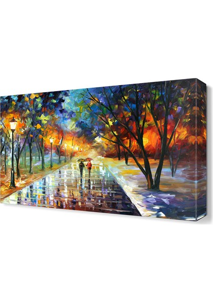 Şemsiyeli İnsanlar Canvas Tablo 45x30 cm