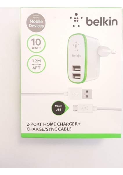 2 Port Ev Şarj Seti Micro Usb Beyaz fiyatları
