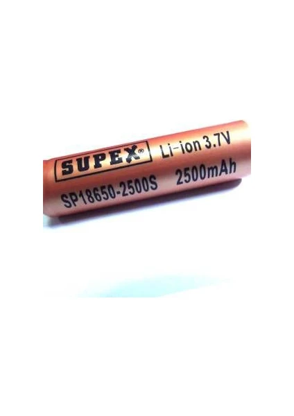 Supex 18650 2500Mah 3.7V Şarjlı Pil