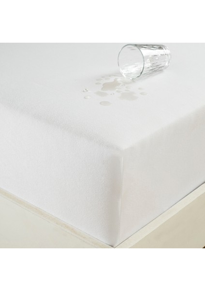 Sıvı Geçirmez Lastikli Çarşaf Tek Kişilik 100x200cm Beyaz