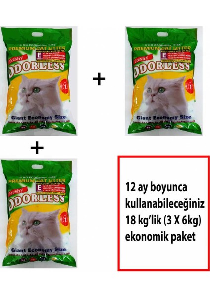 Ekstra Kedi Kumu Yıllık Paket 3 X 6 kg