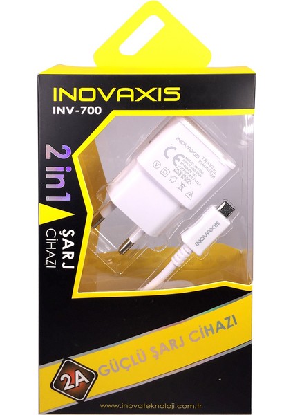 Inovaxıs Lg G5 Güçlü Şarj Aleti (2A Güçlu Adaptör +1 M Type-c Usb Data Kablosu)