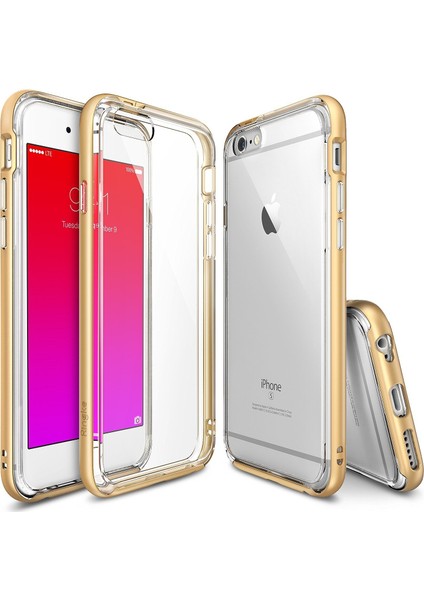 Frame iPhone 6s/ 6 Çerçeveli Bumper Kılıf Royal Gold - Extra Tam Koruma