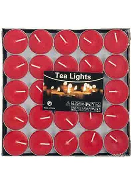 25 Li Kırmızı Tealight Mum