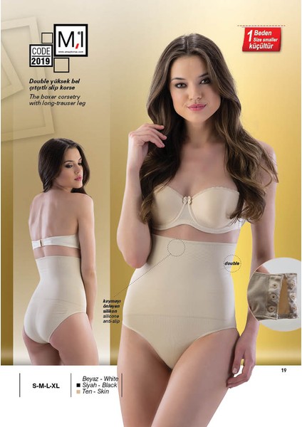 2019 Çift Kat Çıtçıtlı Slip Korse fiyatları