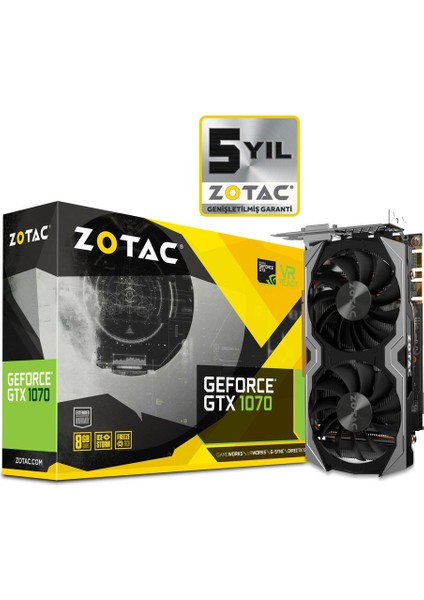 Nvidia GeForce GTX 1070 Mini 8GB GDDR5 (DX12) PCI-E 3.0 Ekran Kartı ZT-P10700G-10M