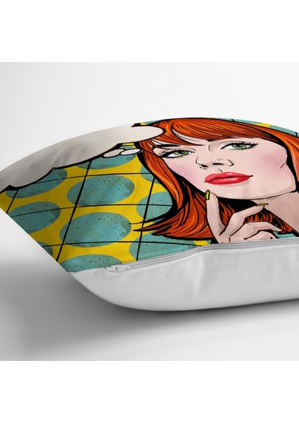 Pop Art Resimli Dijital Baskılı Dekoratif Yastık Kırlent Kılıfı modelleri