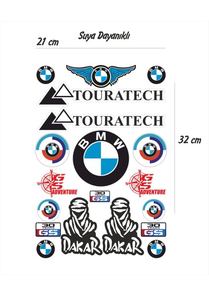 BMW Touratech Motosiklet Sticker Seti