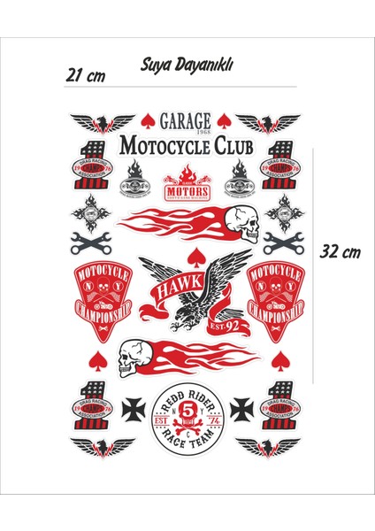 Chopper Motosiklet Sticker Seti