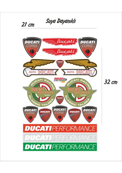 Ducati Motosiklet Sticker Seti